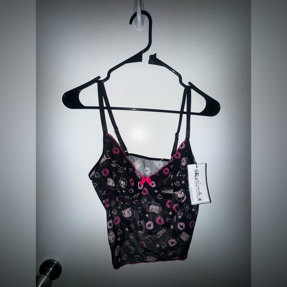 ROMWE Betty Boop Black and Pink Chemise